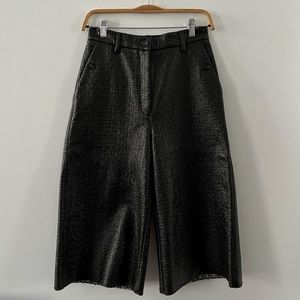 ☆ mm6 black coated cropped trousers